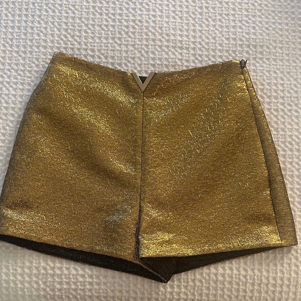 Valentino Gold Metallic Shorts